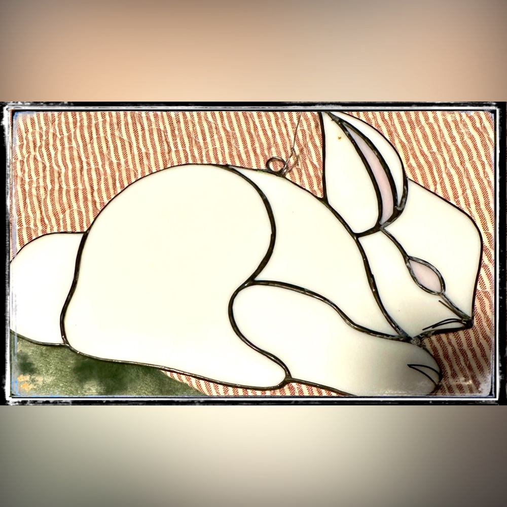 STAINED GLASS LARGE BUNNY SUNCATCHER EASTER ***SALE***